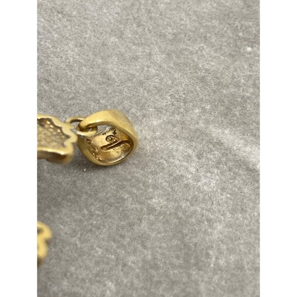 Gold-Plated 925 Silver Cross Pendant With Blue Accents - missing 2 stones - Picture 7 of 12